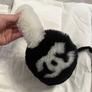 CHANEL Black and White Plush Earmuffs